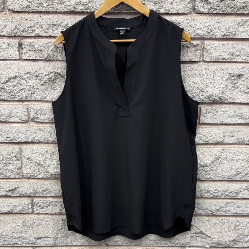 Hilary Radley Black Sleeveless Blouse
